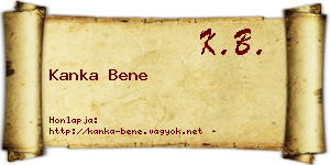 Kanka Bene névjegykártya